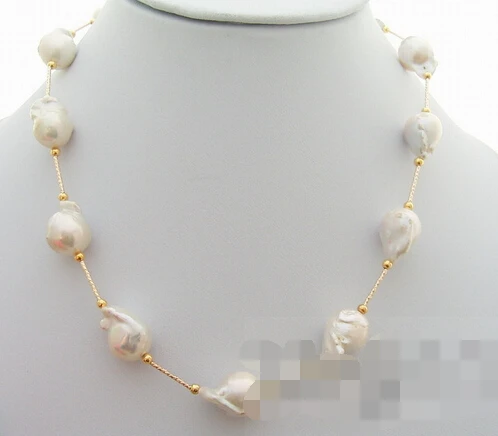 HOT N663 13x18MM Nucleated Flameball Baroque Pearl Necklace | Украшения и аксессуары