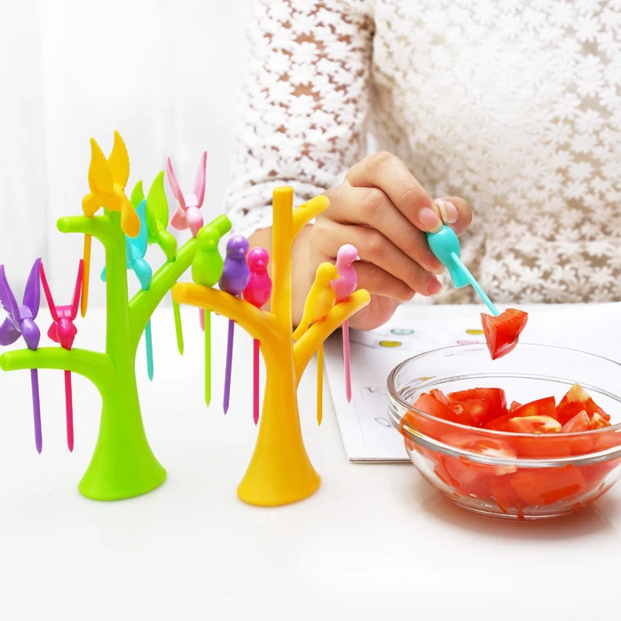 Творческий Дом Кухня Посуда Наборы 6 Шт. Птичка Плоды Вилкой Птицы На Дереве