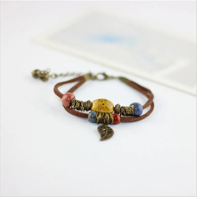 Новинка 2017 Винтажные Украшения регулируемый веревочный браслет женские