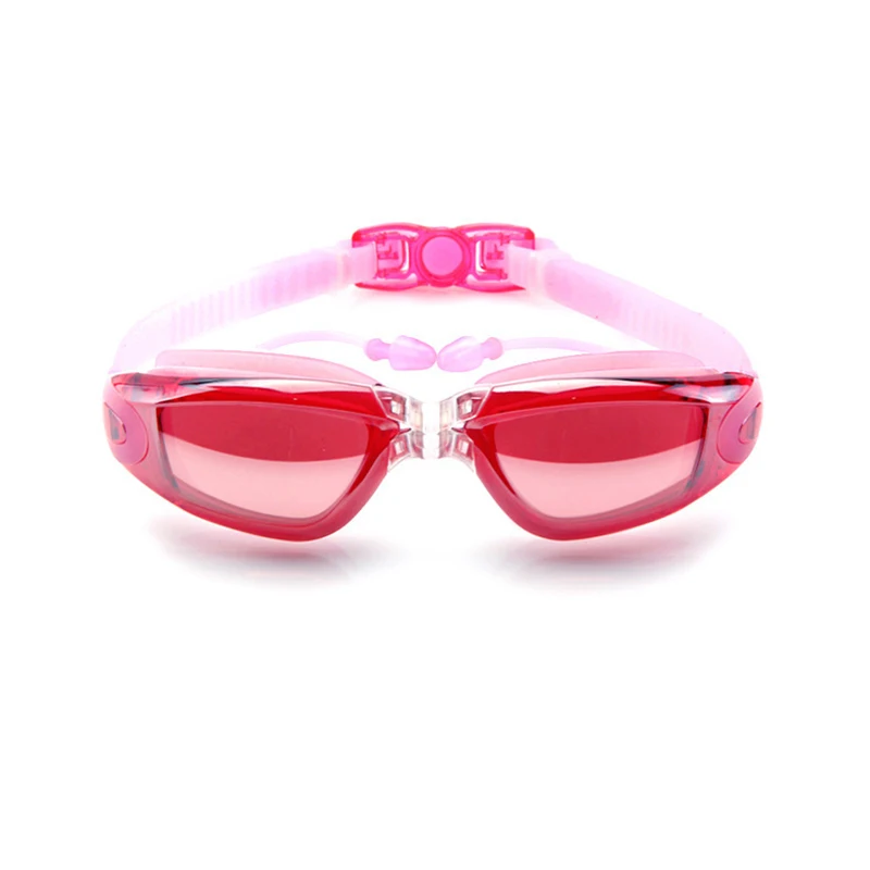 Защитные очки для плавания анти-туман 100% УФ взрослых плавательные с затычками