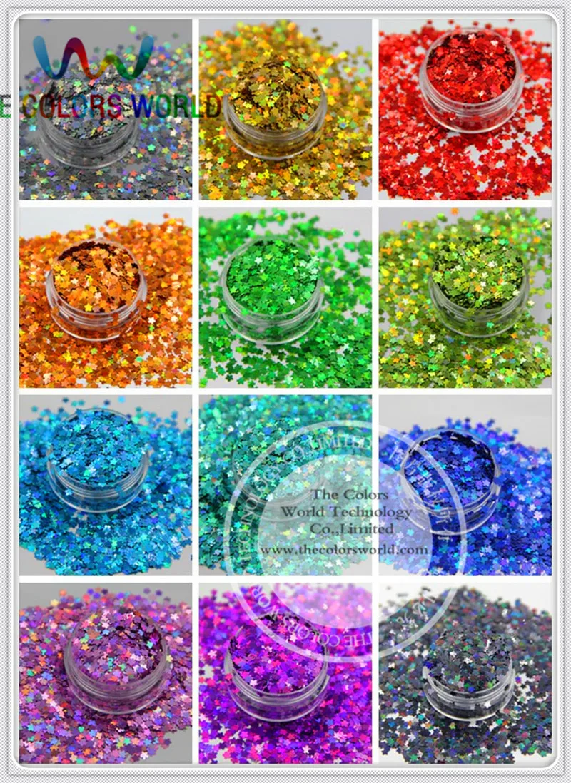 

Flower Shape 12 holographic sequins paillette for nail decoration and other art DIY decora Size : 3MM