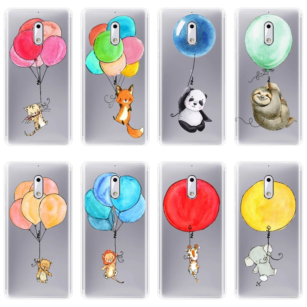 TPU Phone Case Silicone For Nokia X6 7 Plus Cat Bear Fox Panda Lion Elephant Cow Sloth Soft Back Cover 1 2 3 5 6 8 | Мобильные