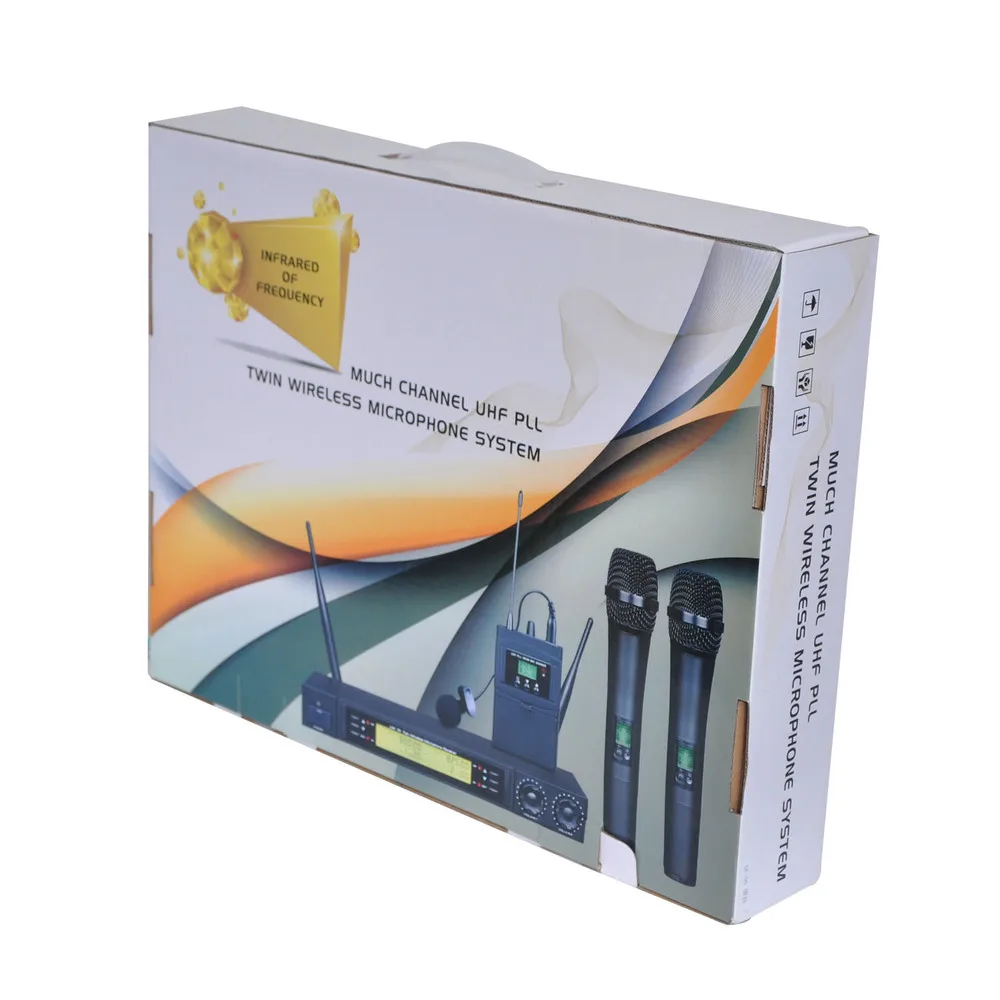 UHF Беспроводной микрофон Системы двухканальный ИК частоты Karoke KTV вечерние