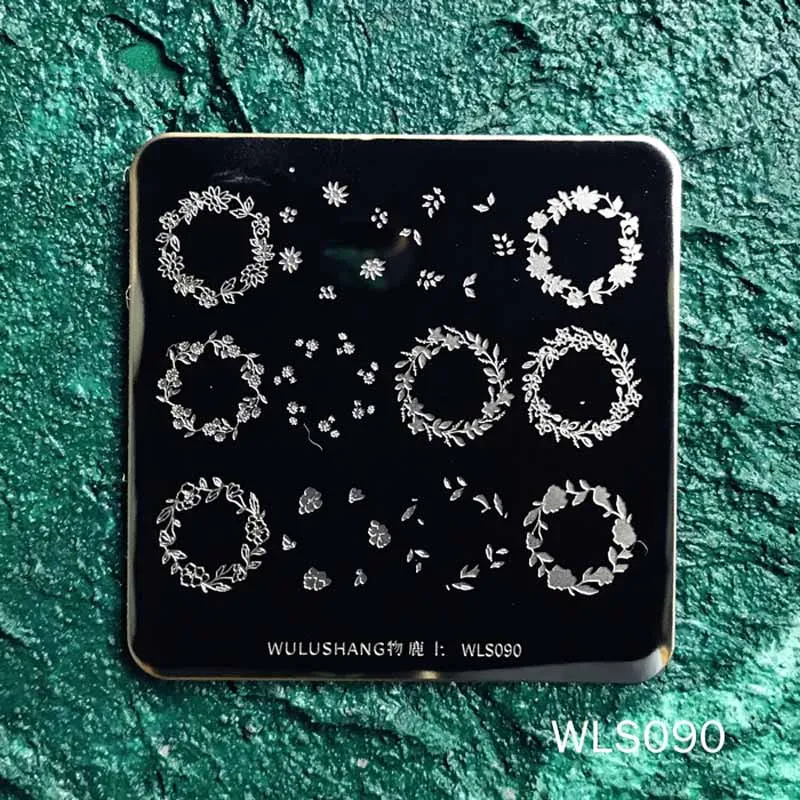 WLS90 Новые пластины для штамповки ногтей WULUSHANG квадратные пластины для ногтей из нержавеющей стали 6*6 см изображения для дизайна ногтей Konad штампы маникюрные для красоты - Цвет: WLS90