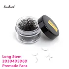 Русский объемный ресницы с широким веером, длинный стержень, норковые ресницы для наращивания, 5001000 вентиляторов в одной банке, свободные готовые ресницы с бутылочкой 2D-6D