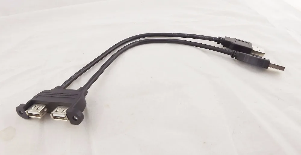 

10 шт. 25 см двойной USB 2,0 A гнездо Панельное крепление к 2 USB A мужскому удлинительному кабелю
