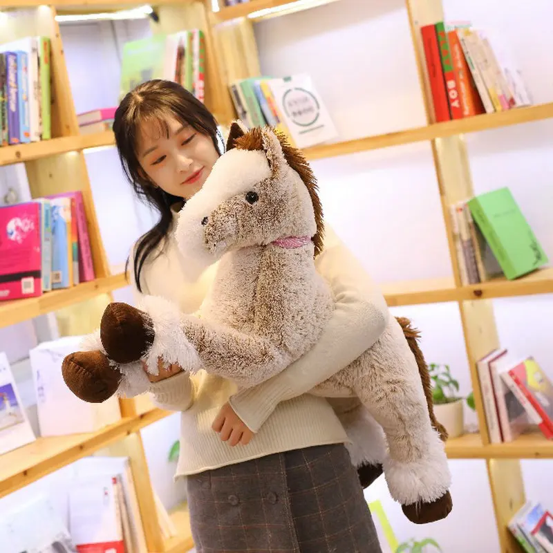 

90/120cm Crouching Horse Big Size Horse Plush Toy Soft Animial Stuffed Doll Gift For Children Girl Cartoon Decor