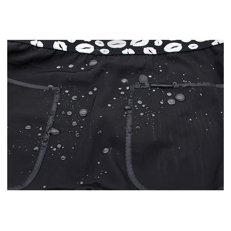 

Salon Hairdresser Working Apron Lips Pattern Hook & Look Waist Belt Shoulder-straps Cape Uniform for Haistylist Gown Wrap 1275