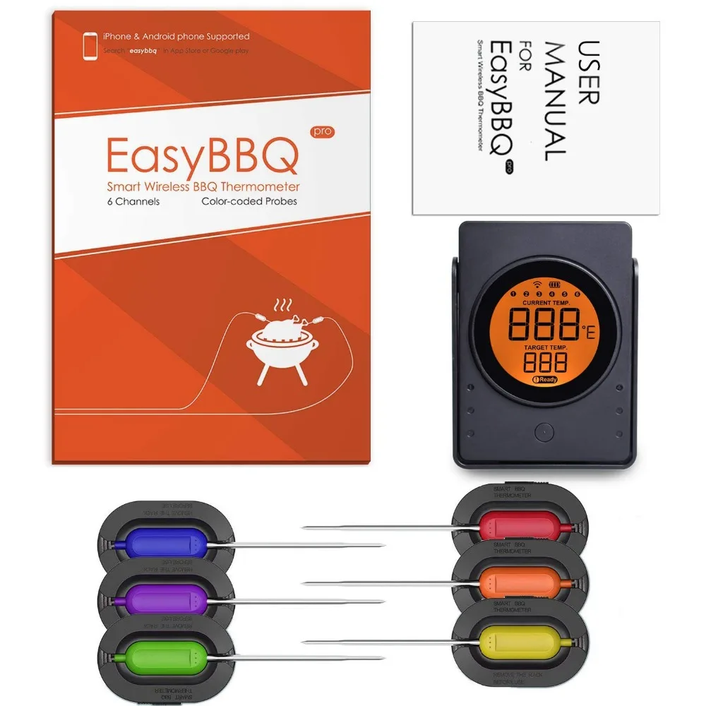 Цифровой OvenThermometers беспроводной термометр для приготовления пищи барбекю 6