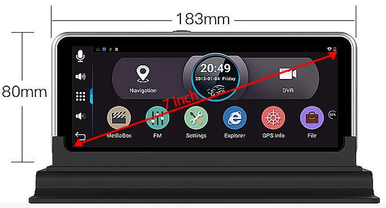 " IPS Wifi Автомобильный видеорегистратор камера Android 4,4 GPS навигация видео рекордер Bluetooth двойной объектив видеокамера Dash cam Full HD 1080P