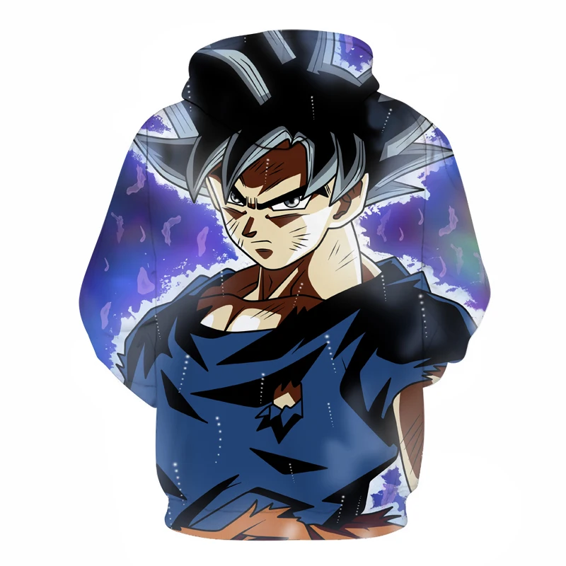 Азиатский размер Аниме толстовки Dragon Ball Z с капюшоном и карманами Детские Goku 3D
