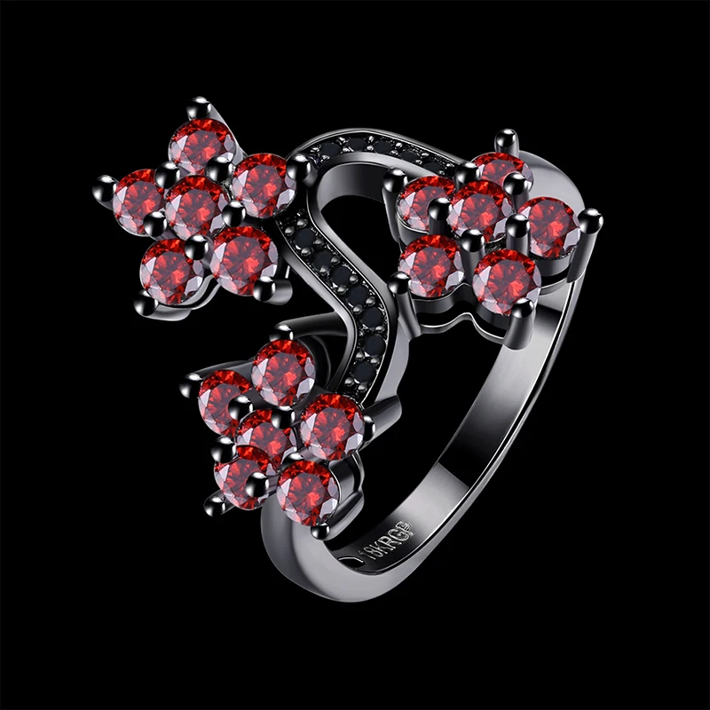 Nobby обручальное кольцо с цветком высшего качества фианит циркон кристалл черный