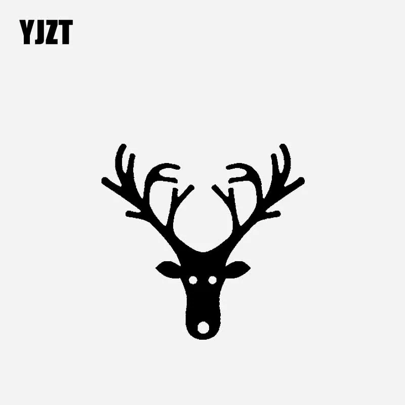 

YJZT 12.6CM*12CM Car Sticker Creative Elk Head For Christmas Vinyl Decal Black/Silver C23-0115