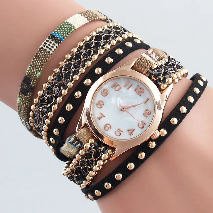 Женские часы Gnova из платины индийские этнические перуанские золотые наручные с