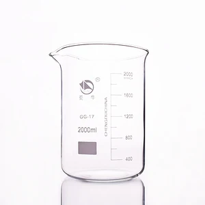Мензурка низкой формы, емкость 2000 мл, внешний диаметр = 134 мм, высота = 196 мм, лабораторный стакан