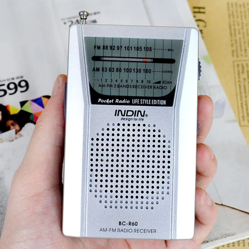 Портативный BC R60 карманный радиоприемник Многофункциональный AM/FM 2 диапазонный