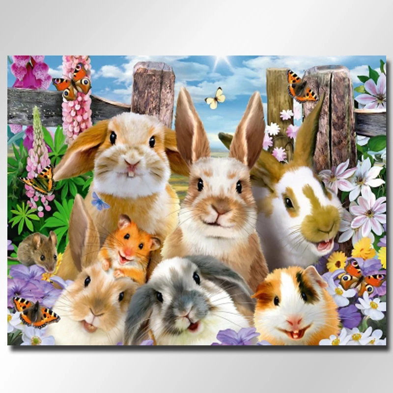 Кролик 5d алмазная картина Алмазная вышивка на фото мозаика украшение дома