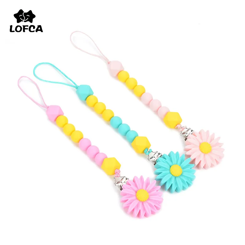 LOFCA 1 шт. детский силиконовый Прорезыватель ромашка соска цепь пищевого класса