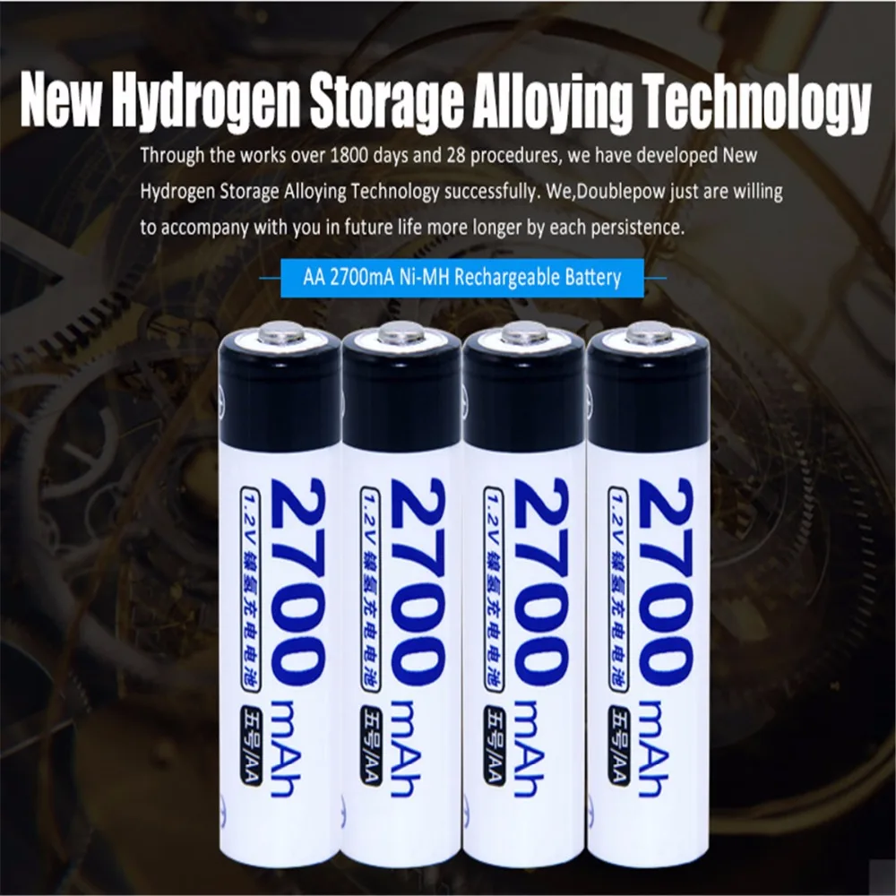 Real capacity! 8 pcs AA 1.2V NIMH rechargeable batteries 2700mah for camera razor toy remote control flashlight 2A batterie | Электроника