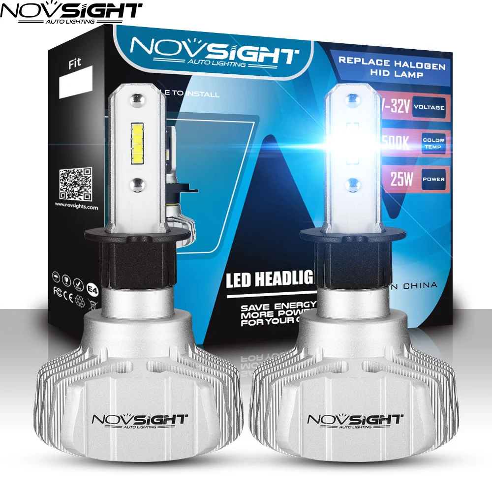 Novsight 2 шт. h3 светодиодные лампы для автомобильных фар h1 H4 H7 H11 HB4 9005 9006 10000лм 50 вт