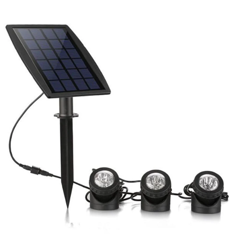 LED Solar Powered light Outdoor Underwater Pool Light Garden solar lamp Waterproof Swimming Submarine Projector | Лампы и освещение