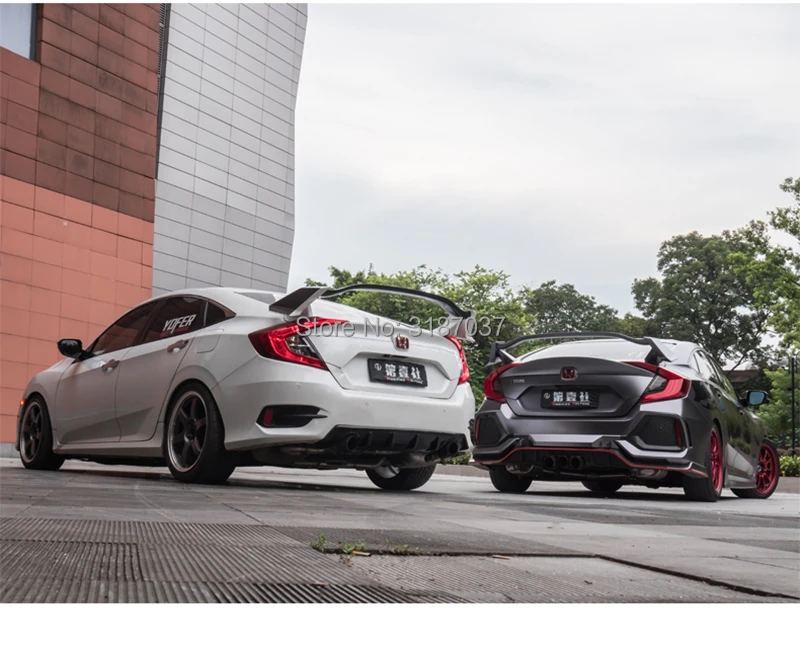 Чехол для Honda Civic Hatchback 2017 -2019 Type-R АБС-пластик Неокрашенный задний спойлер на крыло
