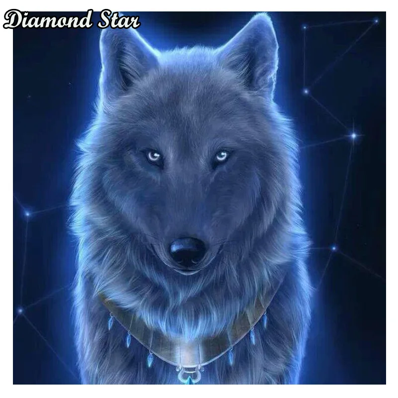 

Full Square Drill 5D DIY Diamond Painting Star wolf 3D Embroidery Cross Stitch Mosaic Home Decor Gift