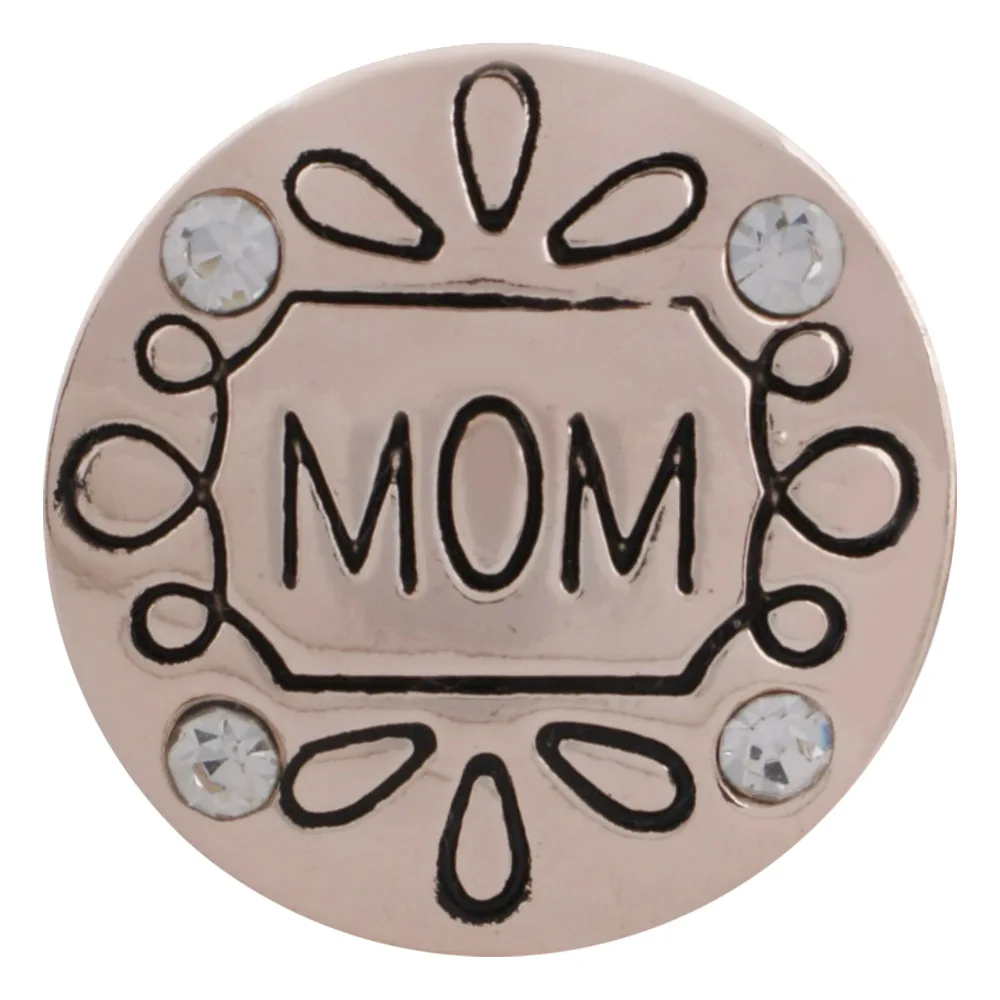 Модные бабушка мама кнопки бисера с камнями розового золота 18 мм ювелирные изделия для браслетов и ожерелий для женщин Подарки на День матери.