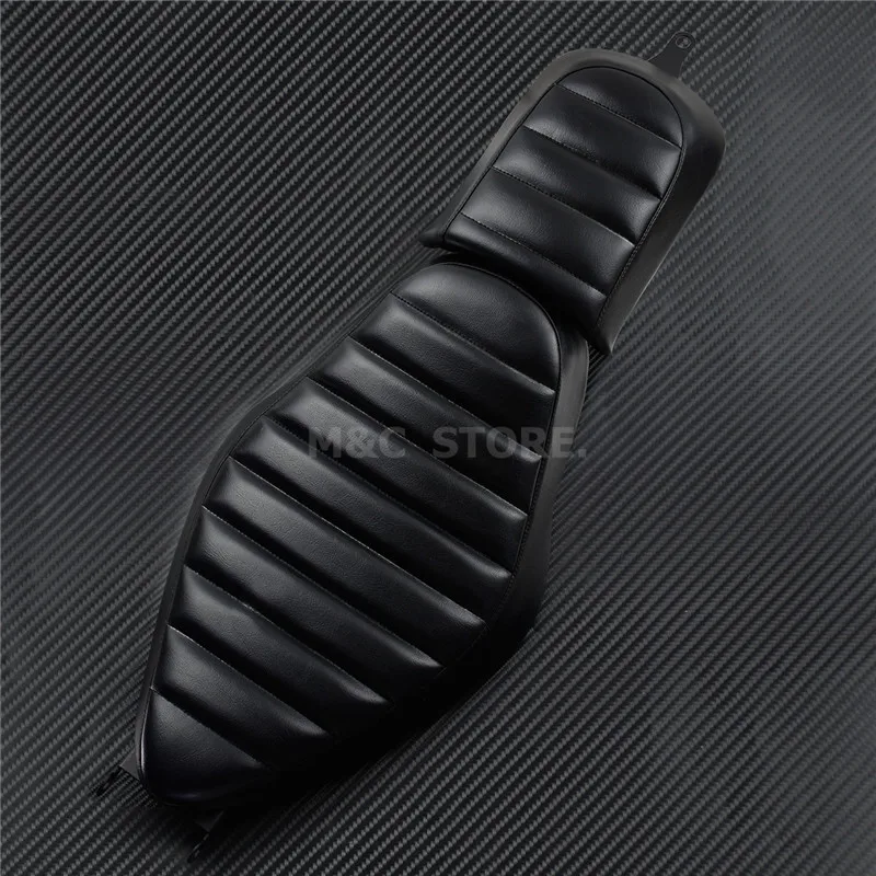 Мотоциклетный водитель пассажир Двухместный черный искусственная кожа для Harley