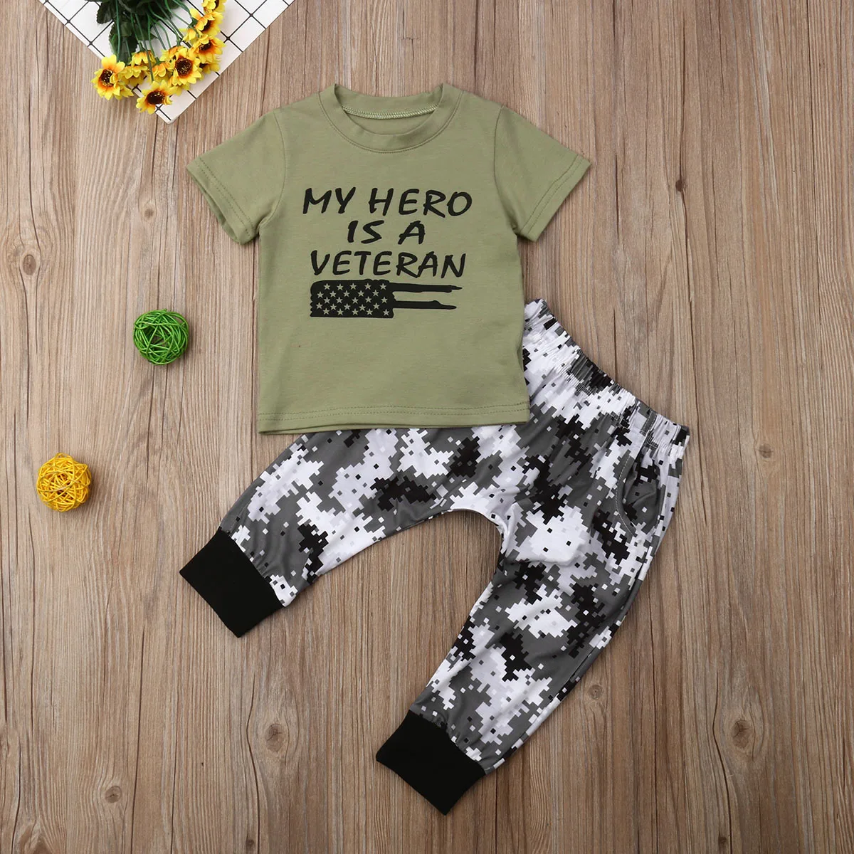 1-5Years Summer Toddler Kids Baby Boy T-shirt Tops+Long Pants Leggings Outfits Clothes |
