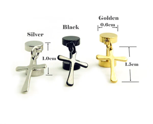 1 пара 2 штуки распродажа полностью титановая сталь черный золотой крест модные