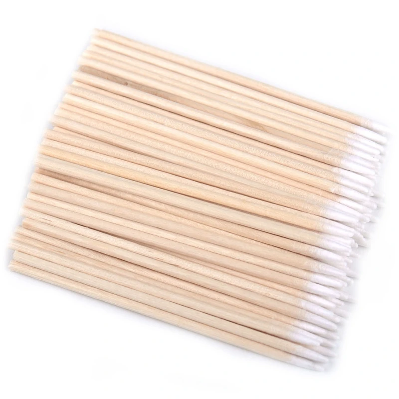 100pcs/bag Cotton Buds Swabs 7/10cm Long Wooden Handle Tattoo Makeup Microblade Cotton Swab Sticks Makeup Cotton Swabs