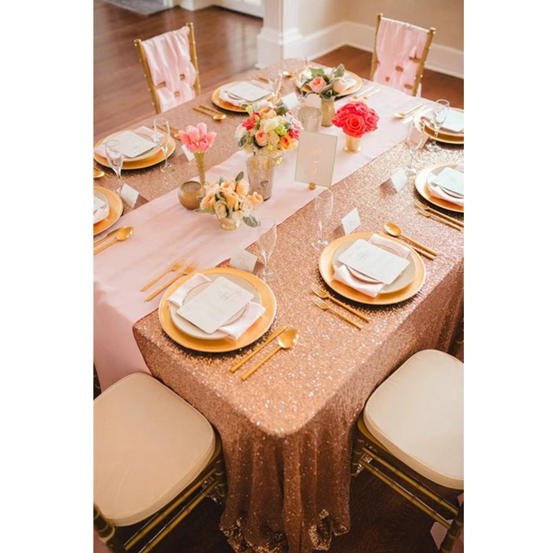 ShinyBeauty 60x102 in-150x260cm, королевский синий/розовый/розовое золото, скатерть с пайетками/скатерть/накладки на стол для свадьбы/вечерние/мероприятия