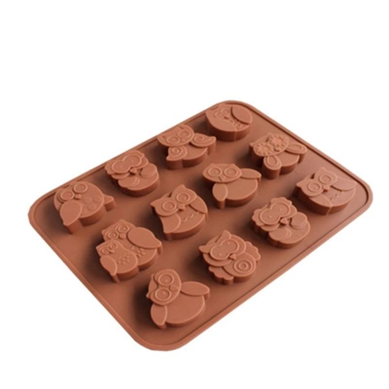 Supply Silicone Mold 12 Cartoon Owl Shape DIY Cake Decorated Chocolate Cute Animal Handmade Baking Tool 100% Brand New QY60 | Дом и сад