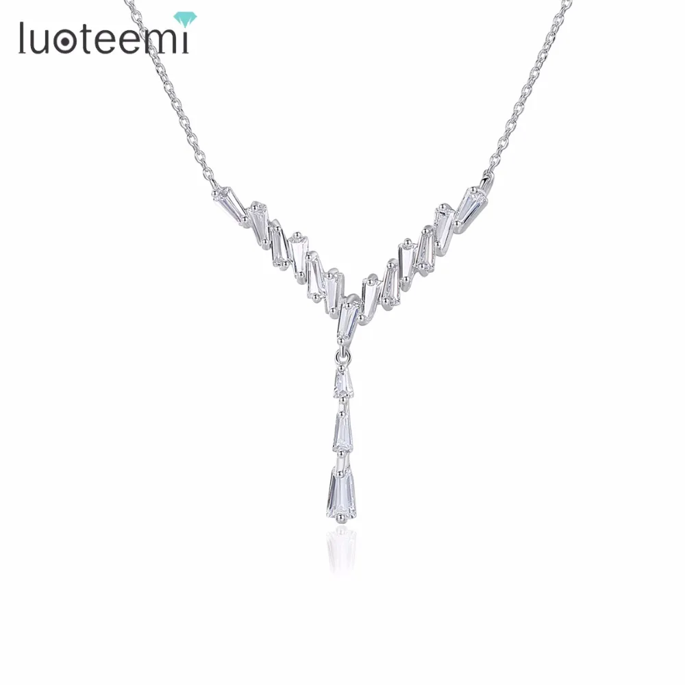 Новое поступление изящные кулоны LUOTEEMI из кубического циркония ожерелья и