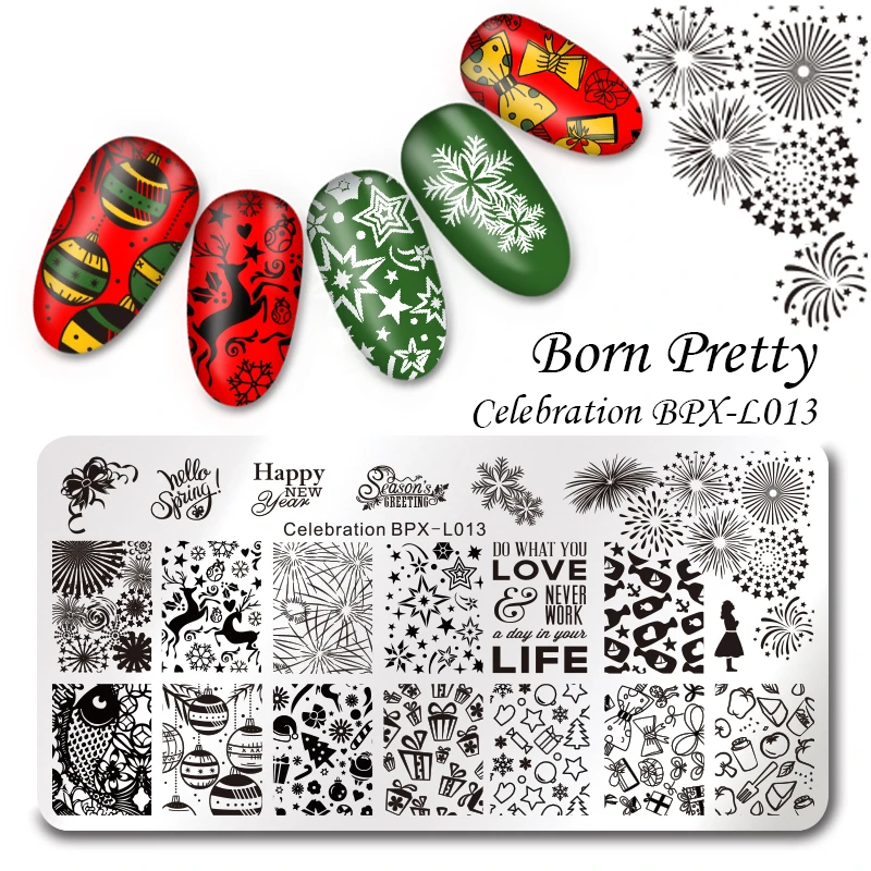 Наклейки для ногтей BORN PRETTY трафареты дизайна украшения BPX L013|templates for nails|nail stamping