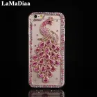 Роскошный блестящий чехол со стразами и павлином для телефона iPhone 13, 12, 11 Pro, X, XS, MAX, XR, 6S, 7, 8 Plus, мягкий чехол из ТПУ со стразами и цепочкой