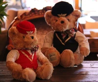 pilot teddy bear flight attendant bear doll plush toy doll dress bear birthday gift captain teddy bear