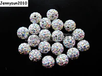 10mm clear ab top quality czech crystal rhinestones pave clay round disco ball spacer beads for jewelry crafts 100pcs pack