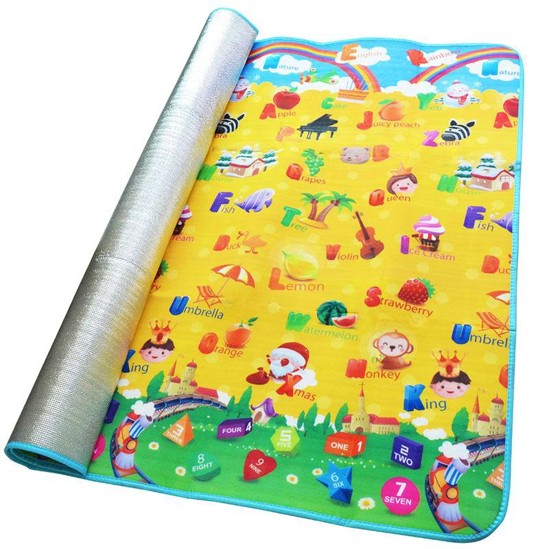yellow Детский ковер 2*1,8 м, коврик для дорожных игр, мягкие детские коврики для игр, водонепроницаемый детский коврик для ползания, одеяло для пикника, игровой коврик, игрушки для спортзала, пена EVA - Цвет: yellow