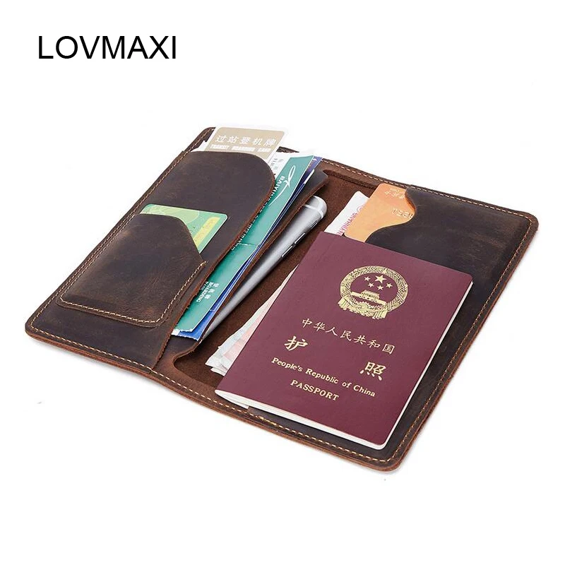LOVMAXI 2018 натуральная кожа мужские обложки для паспорта кошельки винтажные