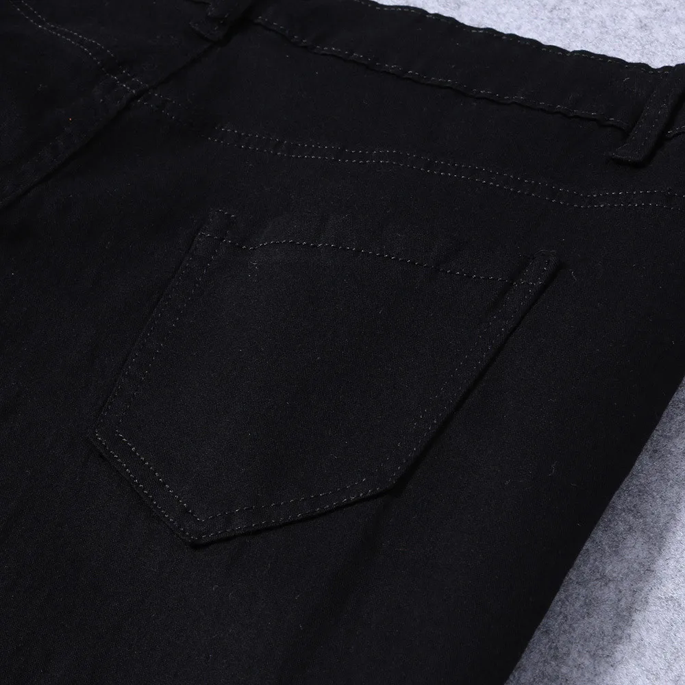 2XL 7XL плюс размер женские Стрейчевые джинсовые брюки с потертостями рваные