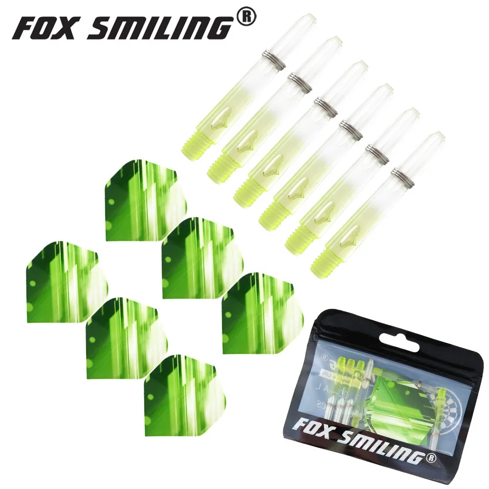 green Fox Smiling 6 шт. 2BA 35 мм нейлон Дротика валы с 6 шт. Дротика s полеты красочные аксессуары для игры в Дартс - Цвет: green