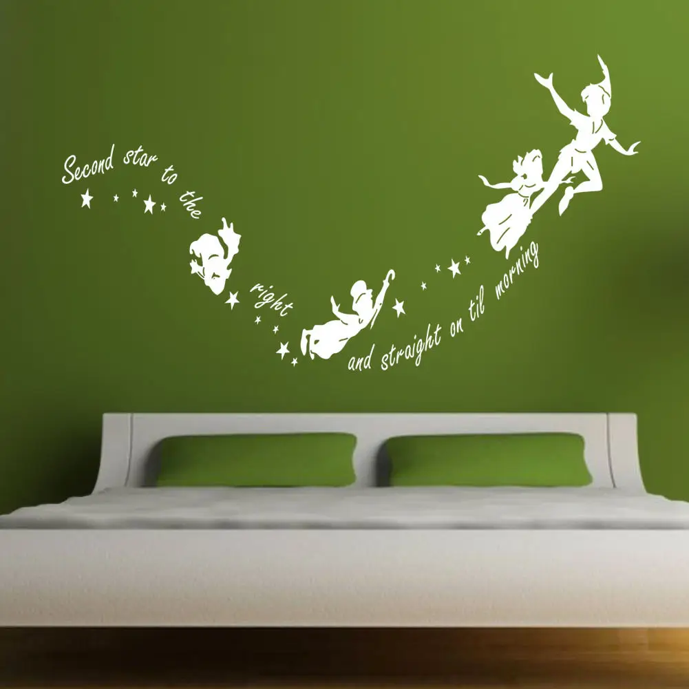 DIY Tinkerbell наклейки на стену с изображением второй звезды мальчика и
