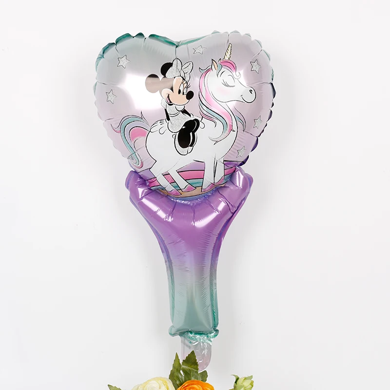 1pc purple minni 1 шт. Микки Маус День рождения украшения из фольги Воздушные шары Дисней палочки игрушки baby shower мальчик девочка принцесса Минни воздушные шары - Цвет: 1pc purple minni