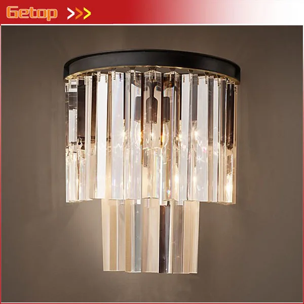 Американский кантри стиль роскошный хрустальный настенный светильник для