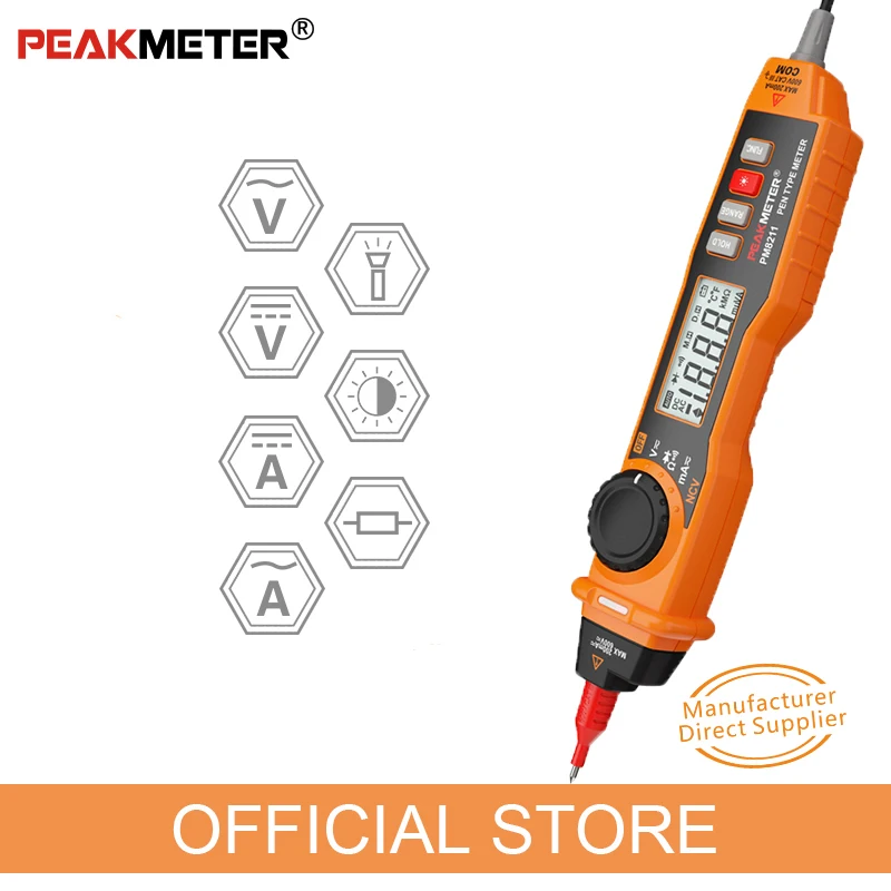 Цифровой мультиметр Peakmeter PM8211 NCV 2000 отсчетов ЖК дисплей тестер сопротивления и