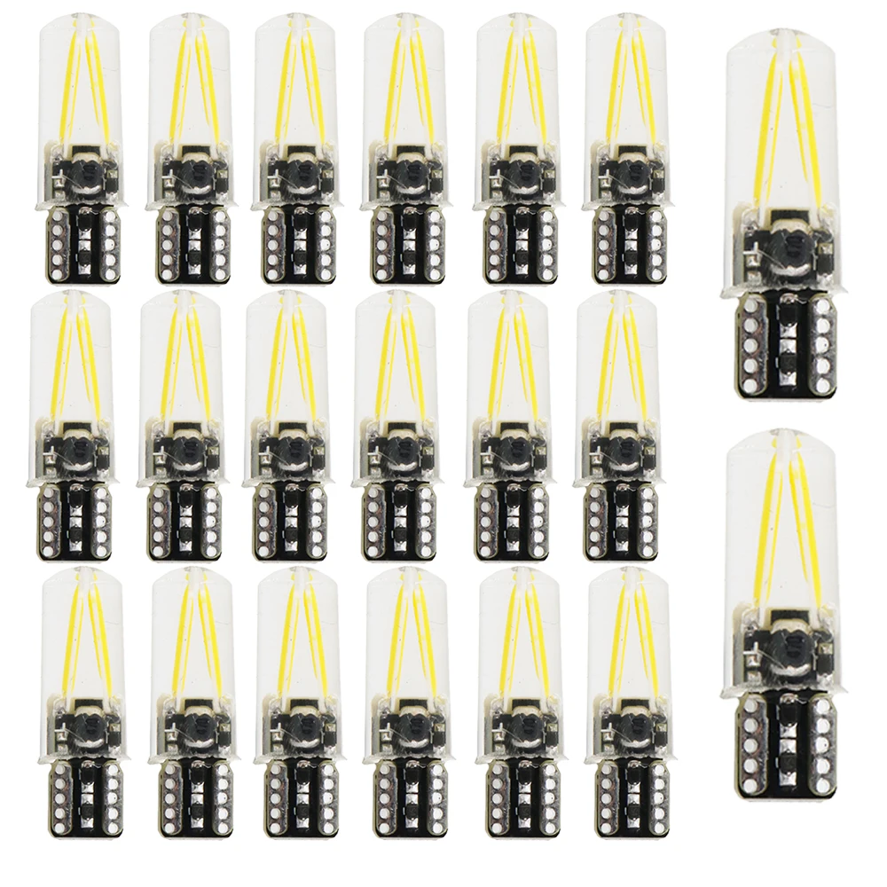 

YSY 20pcs T10 194 2825 W5W Filament Lights COB LED Wedge Auto Parking Bulbs CANBUS NO ERROR Car Reading Dome Lamp DC 12V