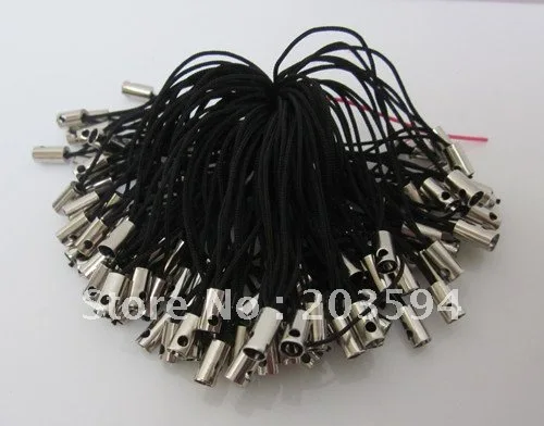 

500Pcs Black Cell Phone Strap Lariat Lanyard 5CM