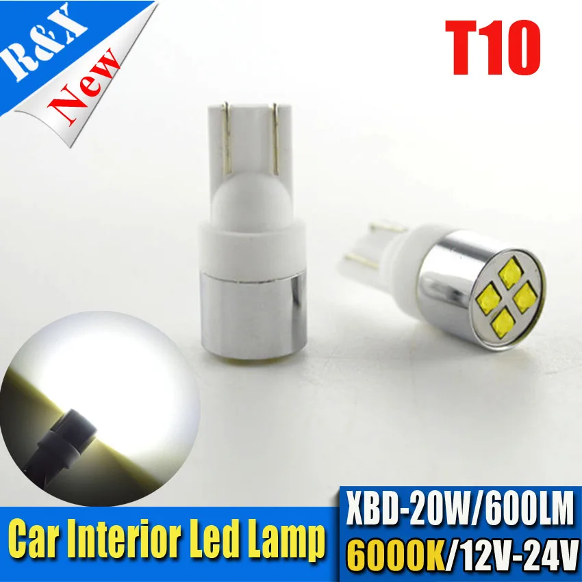 2x20W W5W керамический светодиодный 12 24V T10 автомобильные лампы 168 194 с поворотным